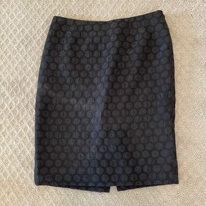 Anthropologie Maeve black polka dot pencil skirt